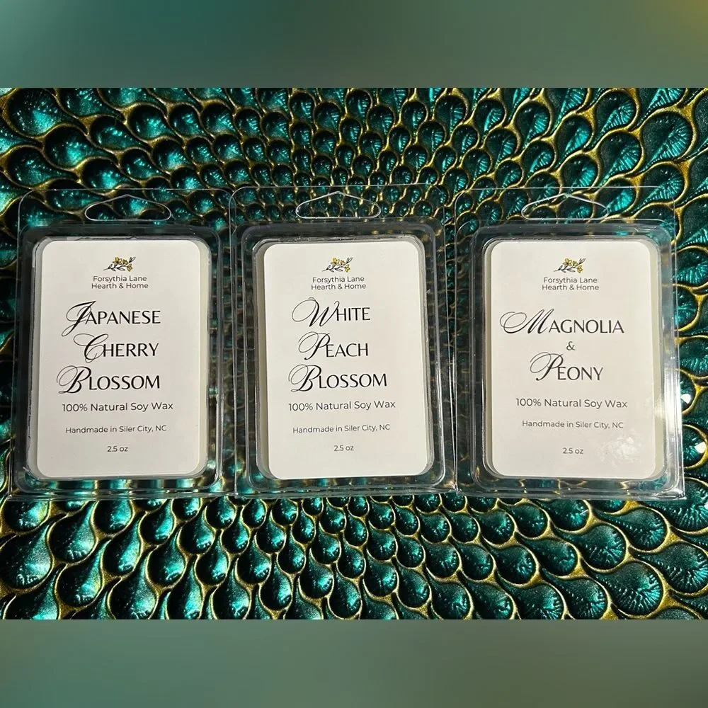 Wax Melt Fragrant‎ Floral Trio, 100% Natural Soy (3) 2.5oz Scented Packs